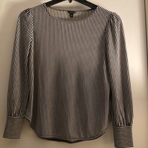 Ann Taylor Petite Small Vertical Stripe Blouse
